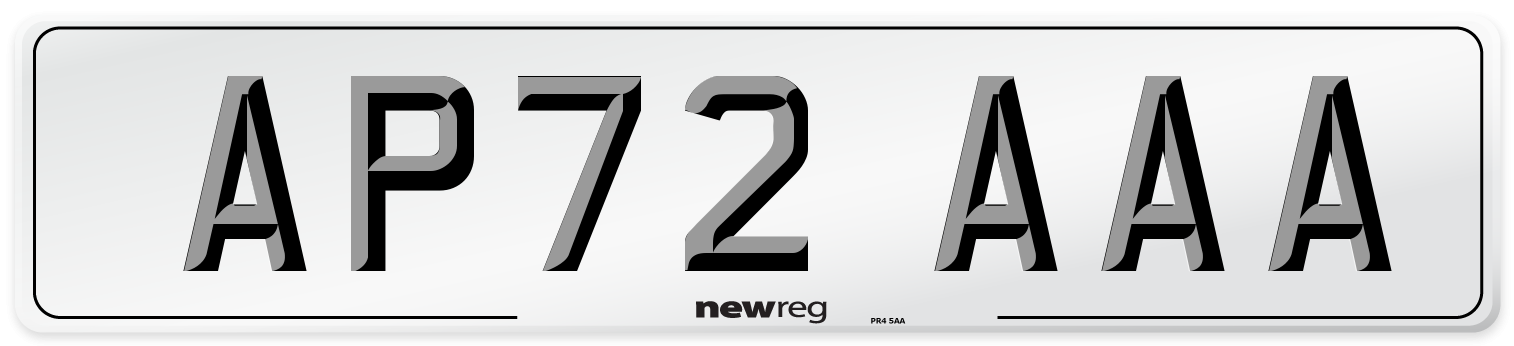 AP72 AAA Number Plate from New Reg